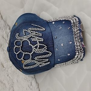 Distressed denim Dog Mom baseball cap!!